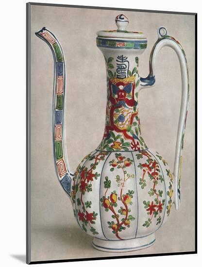 'Chinese Porcelain Ewer with Five-Colour Decoration. Period of Wan Li, 1573-1619', (1928)-Unknown-Mounted Giclee Print