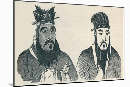 Chinese portraits of Confucius and his great follower Mencius, 1907-Unknown-Mounted Giclee Print