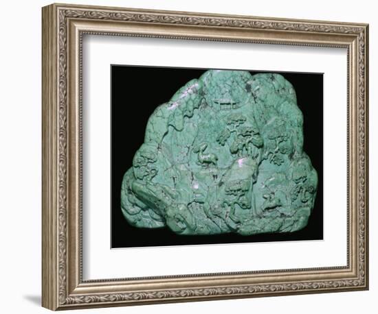 Chinese Quing Dynasty turquoise carving of a mountain, 18th century Artist: Unknown-Unknown-Framed Photographic Print