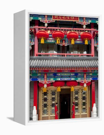 Chinese Restaurant, Old Chinese Quarter, Dazhalan and Luilichang District, Beijing, China, Asia-Neale Clark-Framed Premier Image Canvas