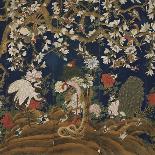 Detail from a Set of Chinese Painted Wallpaper Panels Depicting Pheasants, Phoenix and Peacocks…-Chinese School-Giclee Print
