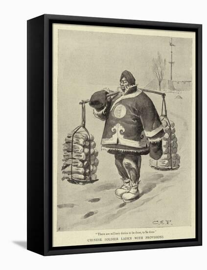 Chinese Soldier Laden with Provisions-Charles Edwin Fripp-Framed Premier Image Canvas