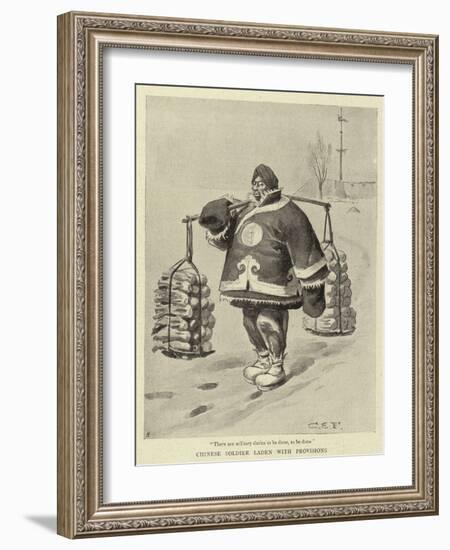 Chinese Soldier Laden with Provisions-Charles Edwin Fripp-Framed Giclee Print