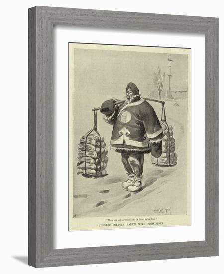 Chinese Soldier Laden with Provisions-Charles Edwin Fripp-Framed Giclee Print