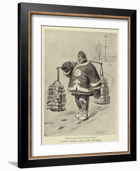 Chinese Soldier Laden with Provisions-Charles Edwin Fripp-Framed Giclee Print