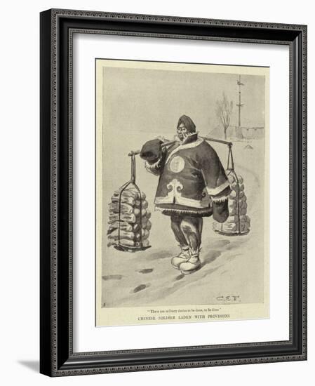 Chinese Soldier Laden with Provisions-Charles Edwin Fripp-Framed Giclee Print