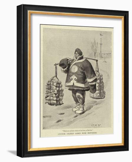 Chinese Soldier Laden with Provisions-Charles Edwin Fripp-Framed Giclee Print