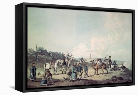 Chinese Soldiers Exercising Outside the Walls of a City-William Alexander-Framed Premier Image Canvas