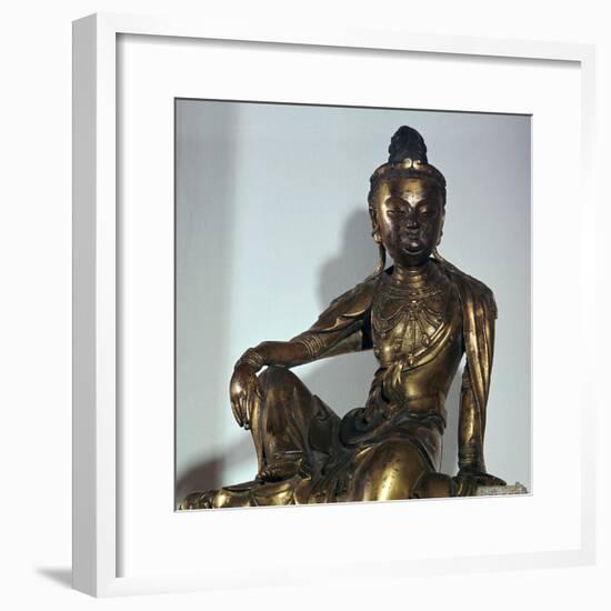 Chinese statuette of the Bodhisattva Kuan-yin, 12th century-Unknown-Framed Giclee Print