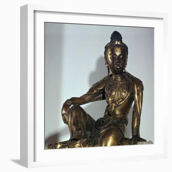 Chinese statuette of the Bodhisattva Kuan-yin, 12th century-Unknown-Framed Giclee Print