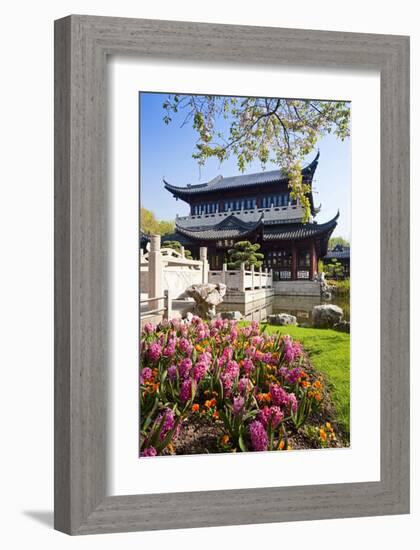 Chinese Tea House in the Chinese Garden, Luisenpark, Mannheim, Baden-Wuerttemberg,Germany-null-Framed Art Print