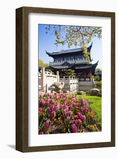 Chinese Tea House in the Chinese Garden, Luisenpark, Mannheim, Baden-Wuerttemberg,Germany-null-Framed Art Print