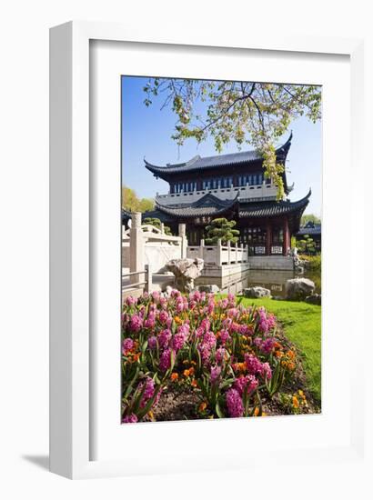 Chinese Tea House in the Chinese Garden, Luisenpark, Mannheim, Baden-Wuerttemberg,Germany-null-Framed Art Print