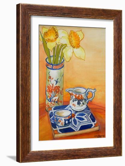 Chinese Vase with Daffodils, Pot and Jug-Joan Thewsey-Framed Giclee Print