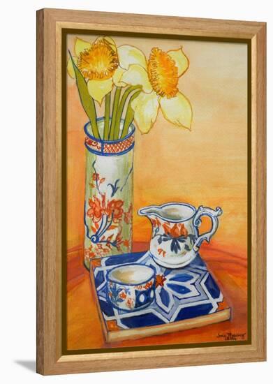 Chinese Vase with Daffodils, Pot and Jug-Joan Thewsey-Framed Premier Image Canvas