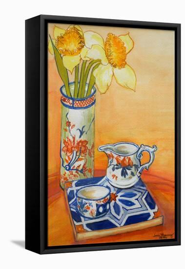 Chinese Vase with Daffodils, Pot and Jug-Joan Thewsey-Framed Premier Image Canvas