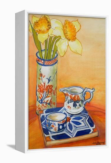 Chinese Vase with Daffodils, Pot and Jug-Joan Thewsey-Framed Premier Image Canvas