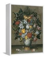 Chinese Vase with Flowers, Shells and Insects-Ambrosius Bosschaert the Elder-Framed Premier Image Canvas