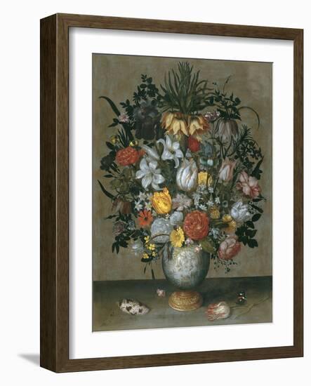 Chinese Vase with Flowers, Shells and Insects-Ambrosius Bosschaert the Elder-Framed Giclee Print