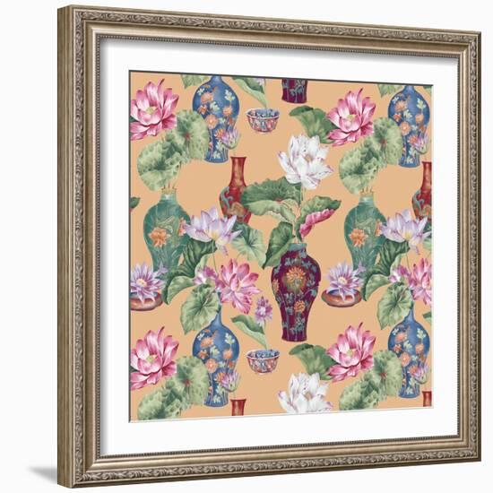 Chinese Vases Apricot-Bill Jackson-Framed Giclee Print