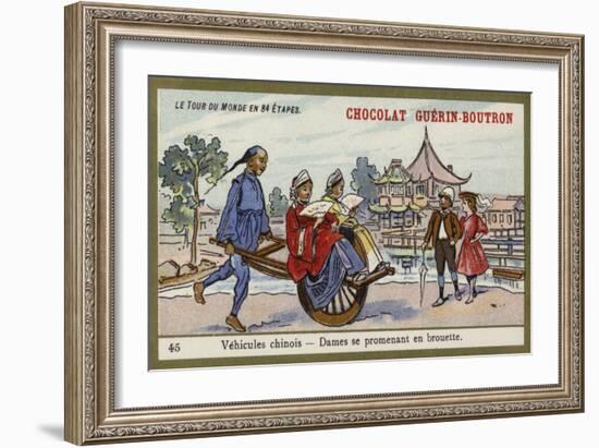 Chinese Vehicles - Women Travelling by Wheelbarrow-null-Framed Giclee Print