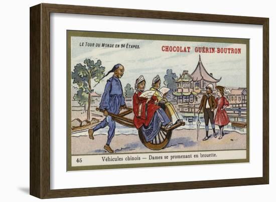 Chinese Vehicles - Women Travelling by Wheelbarrow-null-Framed Giclee Print