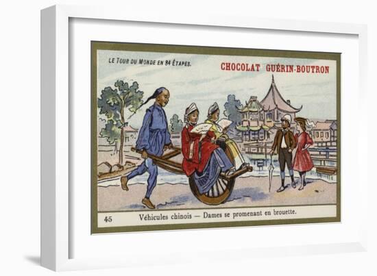 Chinese Vehicles - Women Travelling by Wheelbarrow-null-Framed Giclee Print