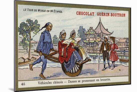 Chinese Vehicles - Women Travelling by Wheelbarrow-null-Mounted Giclee Print