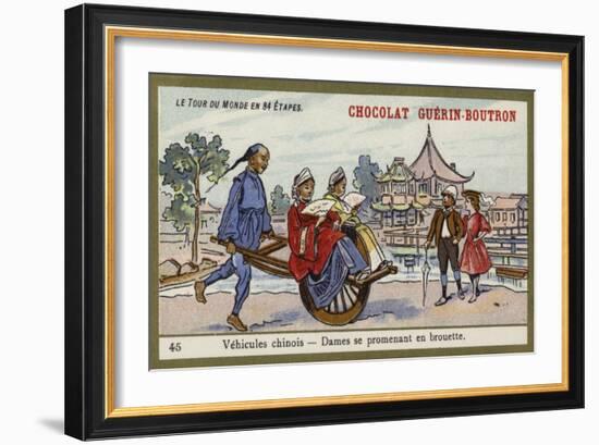 Chinese Vehicles - Women Travelling by Wheelbarrow-null-Framed Giclee Print