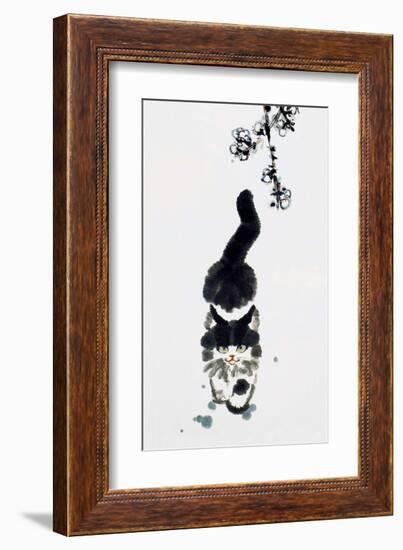 Chinese Walking Cat-null-Framed Art Print