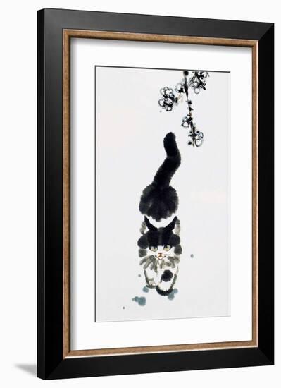 Chinese Walking Cat-null-Framed Art Print