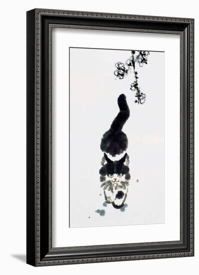 Chinese Walking Cat-null-Framed Art Print