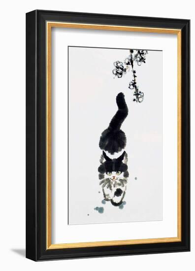 Chinese Walking Cat-null-Framed Art Print