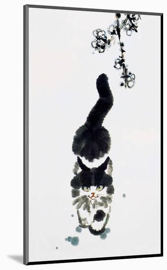 Chinese Walking Cat-null-Mounted Art Print