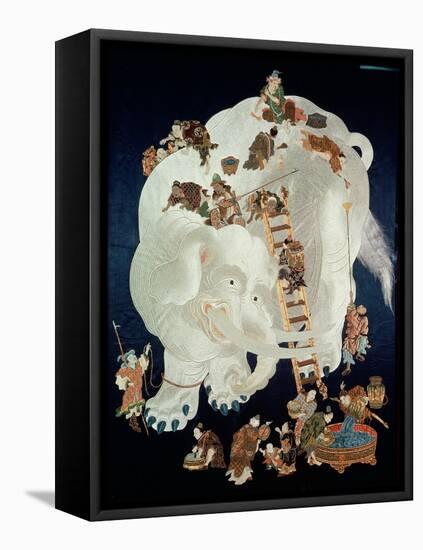 Chinese Washing a White Elephant, Gift Cover, 1800-50-null-Framed Premier Image Canvas