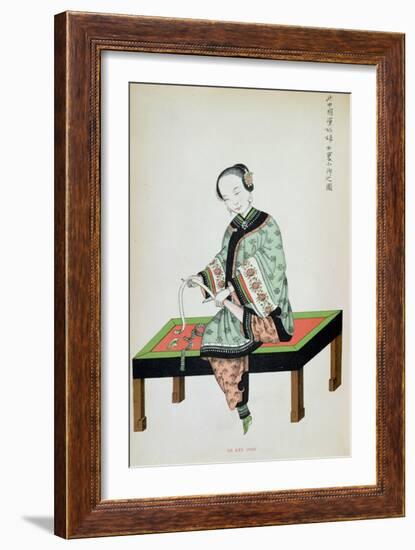 Chinese Woman Binding Her Feet-null-Framed Giclee Print