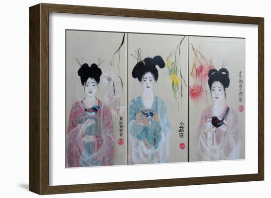 Chinese Women (Triptych) 2015 1,2,3-Susan Adams-Framed Giclee Print