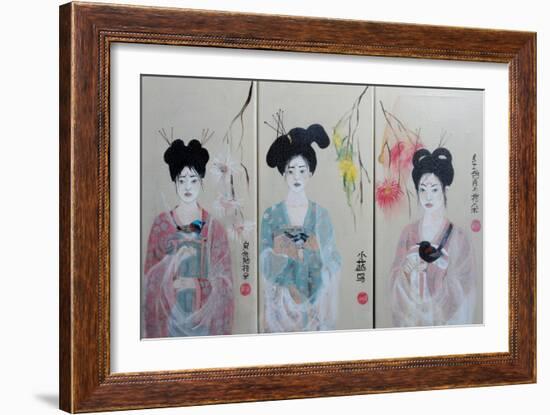 Chinese Women (Triptych) 2015 1,2,3-Susan Adams-Framed Giclee Print