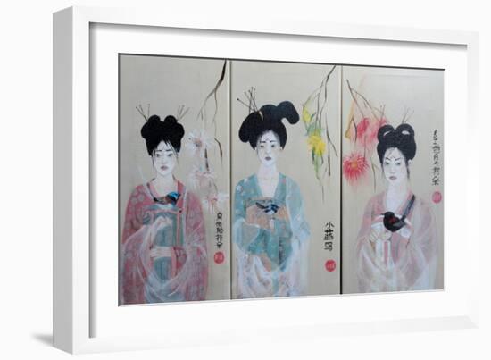 Chinese Women (Triptych) 2015 1,2,3-Susan Adams-Framed Giclee Print