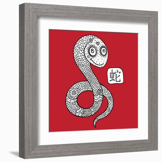 Chinese Zodiac. Animal Astrological Sign. Snake.-Katyau-Framed Art Print