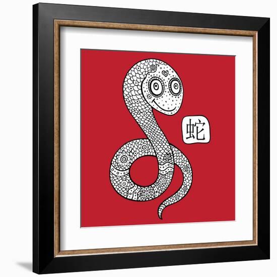 Chinese Zodiac. Animal Astrological Sign. Snake.-Katyau-Framed Art Print