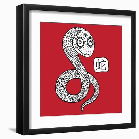 Chinese Zodiac. Animal Astrological Sign. Snake.-Katyau-Framed Art Print