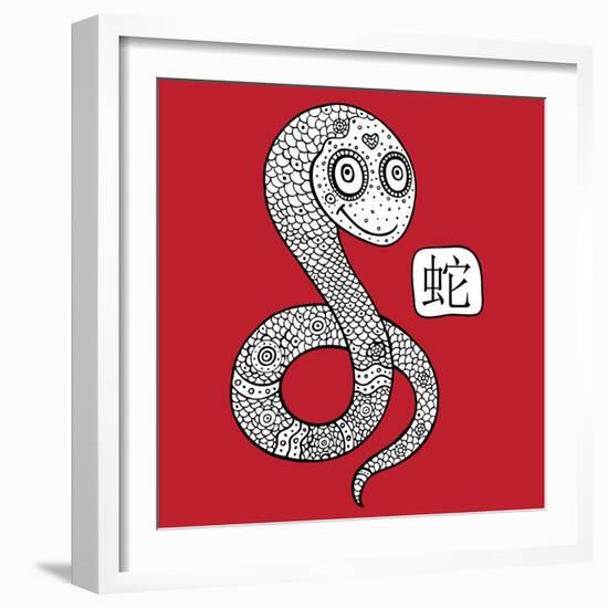 Chinese Zodiac. Animal Astrological Sign. Snake.-Katyau-Framed Art Print