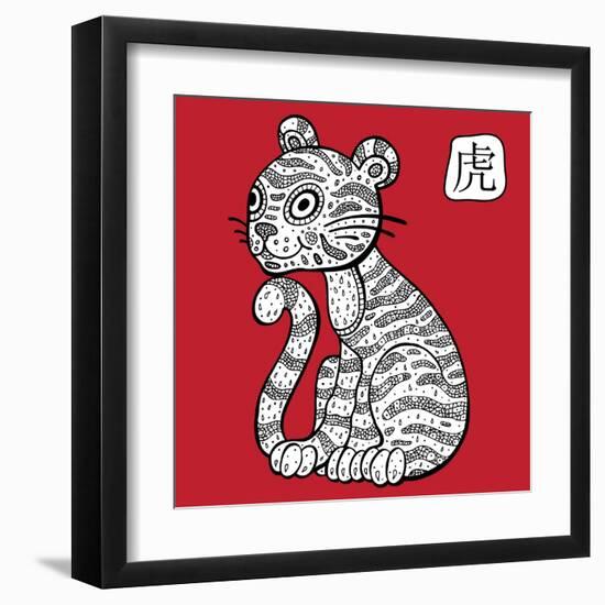 Chinese Zodiac. Animal Astrological Sign. Tiger.-Katyau-Framed Art Print