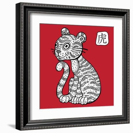 Chinese Zodiac. Animal Astrological Sign. Tiger.-Katyau-Framed Art Print