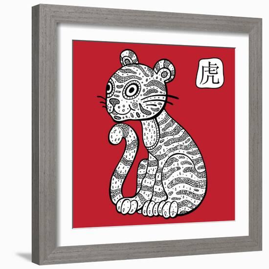 Chinese Zodiac. Animal Astrological Sign. Tiger.-Katyau-Framed Art Print