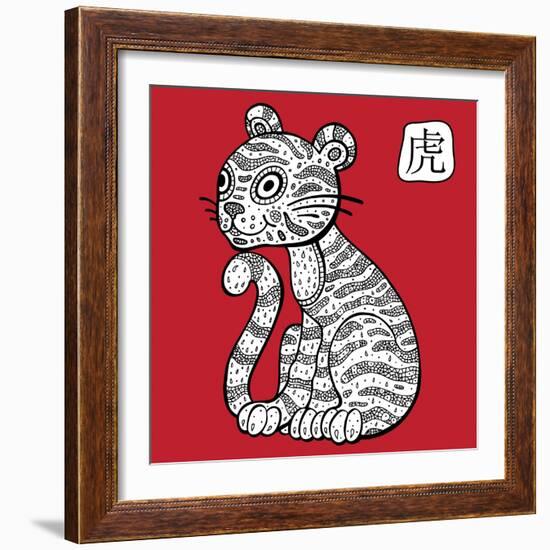 Chinese Zodiac. Animal Astrological Sign. Tiger.-Katyau-Framed Art Print