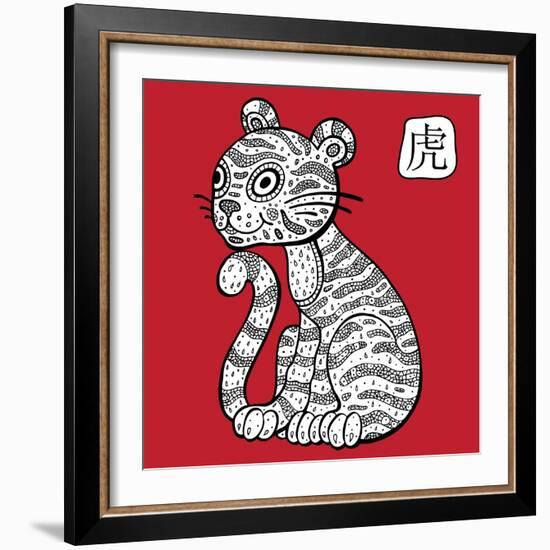 Chinese Zodiac. Animal Astrological Sign. Tiger.-Katyau-Framed Art Print