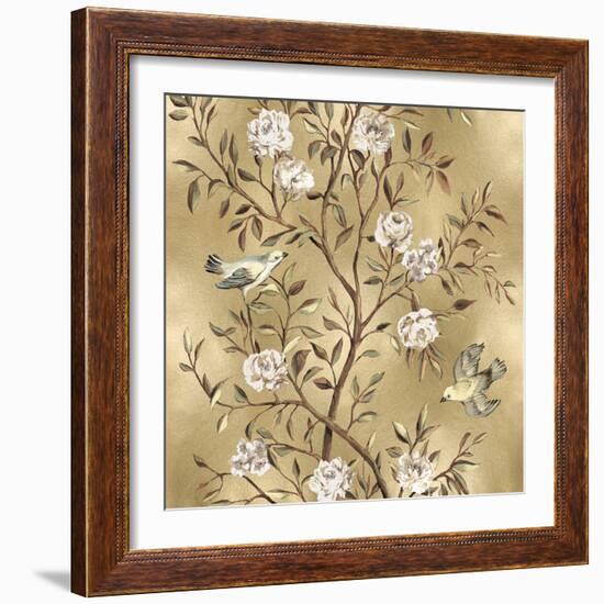 Chinoiserie in Gold II-Reneé Campbell-Framed Art Print