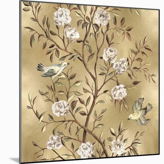 Chinoiserie in Gold II-Reneé Campbell-Mounted Art Print